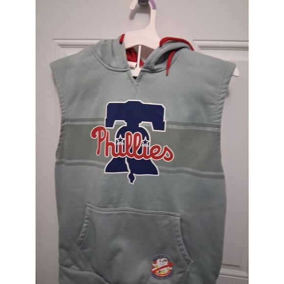 Philadelphia Phillies Adults large gray Nwot Sleeveless hoodie - Picture 1 of 6